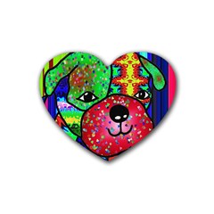 Pug Drink Coasters (heart) by Siebenhuehner