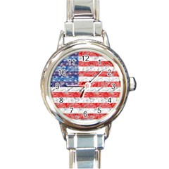 Flag Round Italian Charm Watch