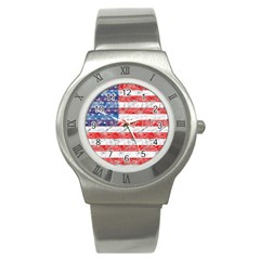 Flag Stainless Steel Watch (slim) by uniquedesignsbycassie