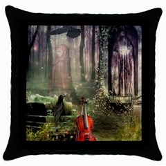 Last Song Black Throw Pillow Case by Ancello