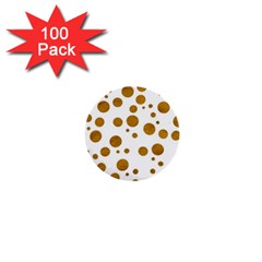 Tan Polka Dots 1  Mini Button (100 Pack)