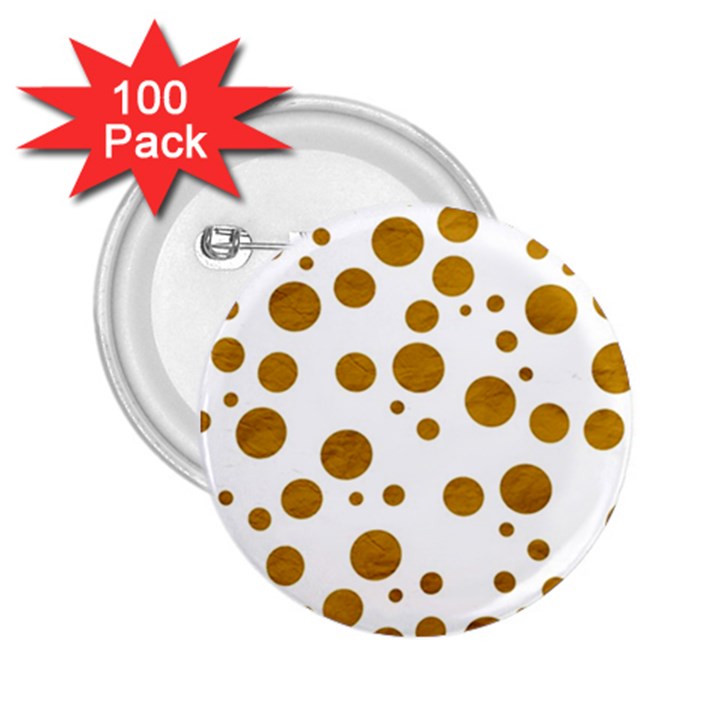 Tan Polka Dots 2.25  Button (100 pack)