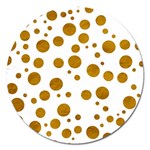 Tan Polka Dots Magnet 5  (Round) Front