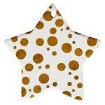 Tan Polka Dots Star Ornament (Two Sides) Front