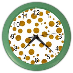 Tan Polka Dots Wall Clock (color)