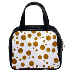 Tan Polka Dots Classic Handbag (two Sides)