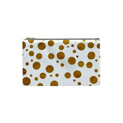 Tan Polka Dots Cosmetic Bag (small)