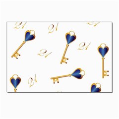 21st Birthday Keys Background Postcard 4 x 6  (10 Pack)