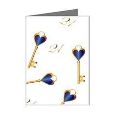 21st Birthday Keys Background Mini Greeting Card