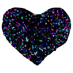 Glitter 1 19  Premium Heart Shape Cushion by MedusArt