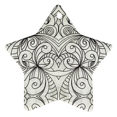 Drawing Floral Doodle 1 Star Ornament by MedusArt