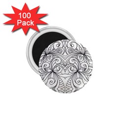 Drawing Floral Doodle 1 1 75  Button Magnet (100 Pack) by MedusArt