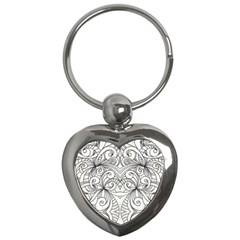 Drawing Floral Doodle 1 Key Chain (heart) by MedusArt