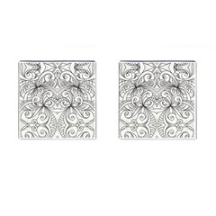 Drawing Floral Doodle 1 Cufflinks (square) by MedusArt