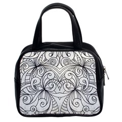 Drawing Floral Doodle 1 Classic Handbag (two Sides) by MedusArt