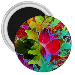 Floral Abstract 1 3  Button Magnet by MedusArt