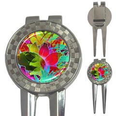 Floral Abstract 1 Golf Pitchfork & Ball Marker by MedusArt