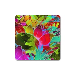 Floral Abstract 1 Magnet (square) by MedusArt