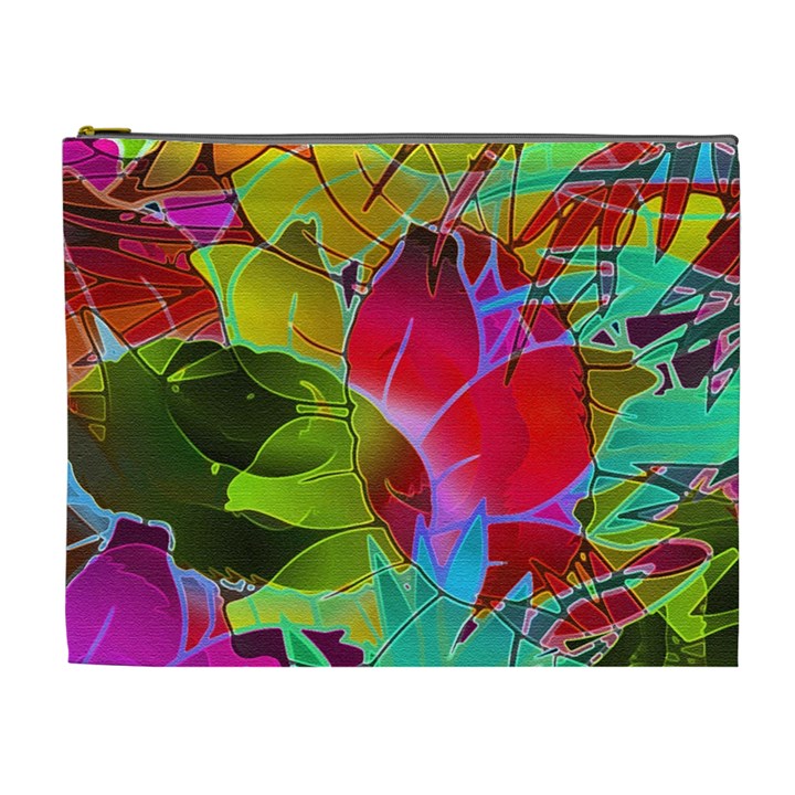 Floral Abstract 1 Cosmetic Bag (XL)