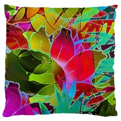 Floral Abstract 1 Large Cushion Case (two Sided)  by MedusArt