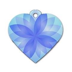 Abstract Lotus Flower 1 Dog Tag Heart (two Sided) by MedusArt