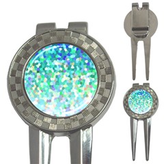 Mosaic Sparkley 1 Golf Pitchfork & Ball Marker by MedusArt