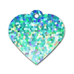 Mosaic Sparkley 1 Dog Tag Heart (one Sided)  by MedusArt