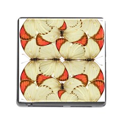 Butterfly Art White&orage Memory Card Reader With Storage (square) by BrilliantArtDesigns