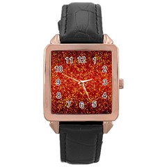 Glitter 3 Rose Gold Leather Watch  by MedusArt