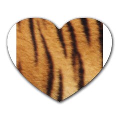 Tiger Coat2 Mouse Pad (heart) by BrilliantArtDesigns