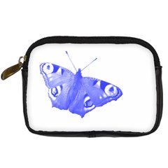  Decorative Blue Butterfly Digital Camera Leather Case by Colorfulart23