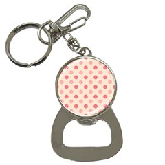 Pale Pink Polka Dots Bottle Opener Key Chain by Colorfulart23