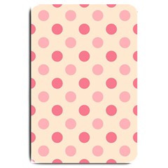 Pale Pink Polka Dots Large Door Mat by Colorfulart23