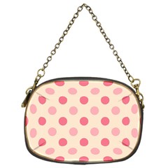 Pale Pink Polka Dots Chain Purse (two Sided)  by Colorfulart23