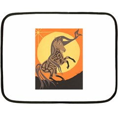 Embracing The Moon Mini Fleece Blanket (two Sided) by twoaboriginalart