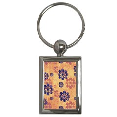 Funky Floral Art Key Chain (rectangle) by Colorfulart23