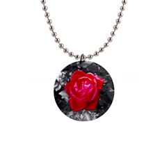 Red Rose Button Necklace by jotodesign