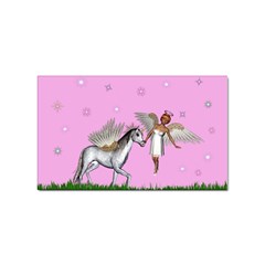 Unicorn And Fairy In A Grass Field And Sparkles Sticker 100 Pack (rectangle) by goldenjackal