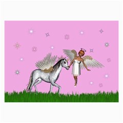 Unicorn And Fairy In A Grass Field And Sparkles Canvas 12  X 18  (unframed) by goldenjackal
