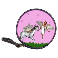 Unicorn And Fairy In A Grass Field And Sparkles Cd Wallet by goldenjackal