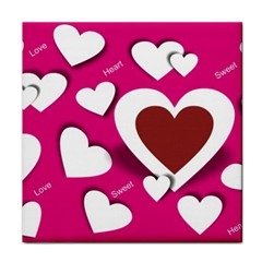 Valentine Hearts  Ceramic Tile by Colorfulart23