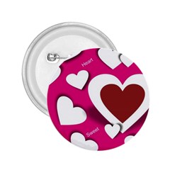 Valentine Hearts  2 25  Button