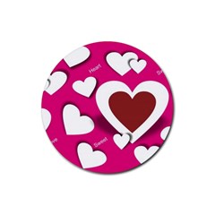 Valentine Hearts  Drink Coaster (round) by Colorfulart23