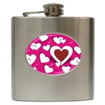 Valentine Hearts  Hip Flask Front