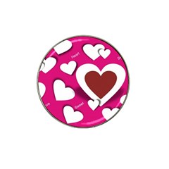 Valentine Hearts  Golf Ball Marker (for Hat Clip) by Colorfulart23