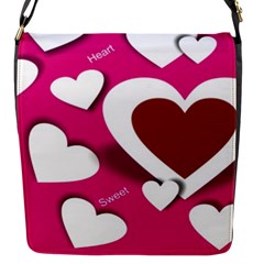 Valentine Hearts  Flap Closure Messenger Bag (small) by Colorfulart23