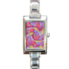 Colored Swirls Rectangular Italian Charm Watch by Colorfulart23