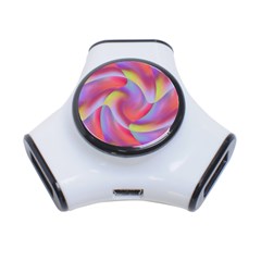 Colored Swirls 3 Port Usb Hub by Colorfulart23