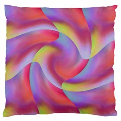 Colored Swirls Large Cushion Case (two Sided)  by Colorfulart23
