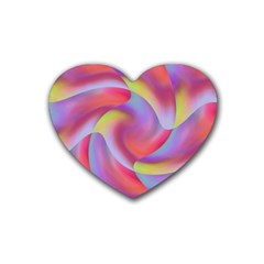 Colored Swirls Drink Coasters (heart) by Colorfulart23